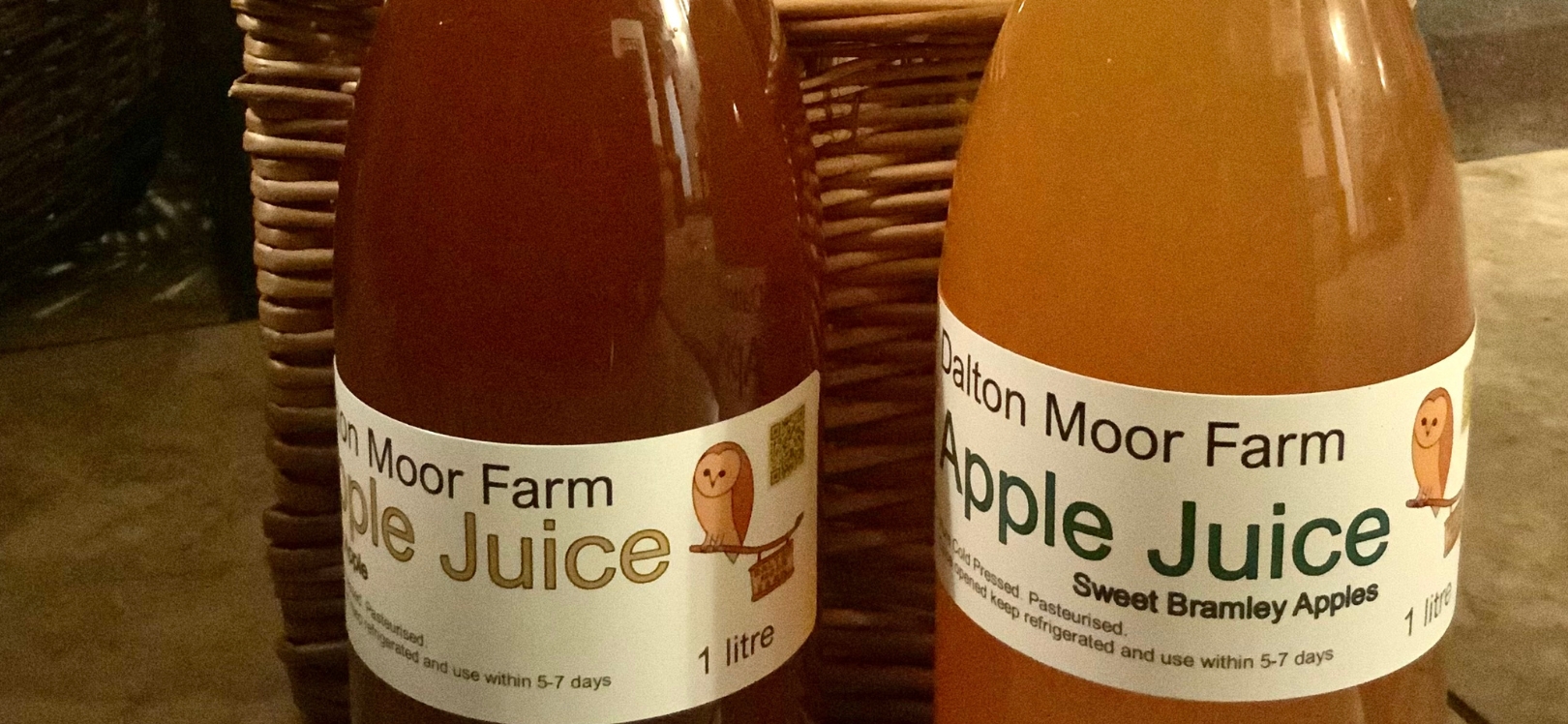 Bottles of apple juice