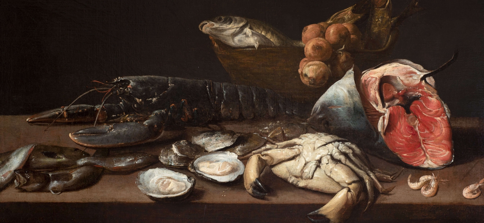 Francisco Barranco, Still Life with Fish, Shellfish and Onions © Zurbarán Trust