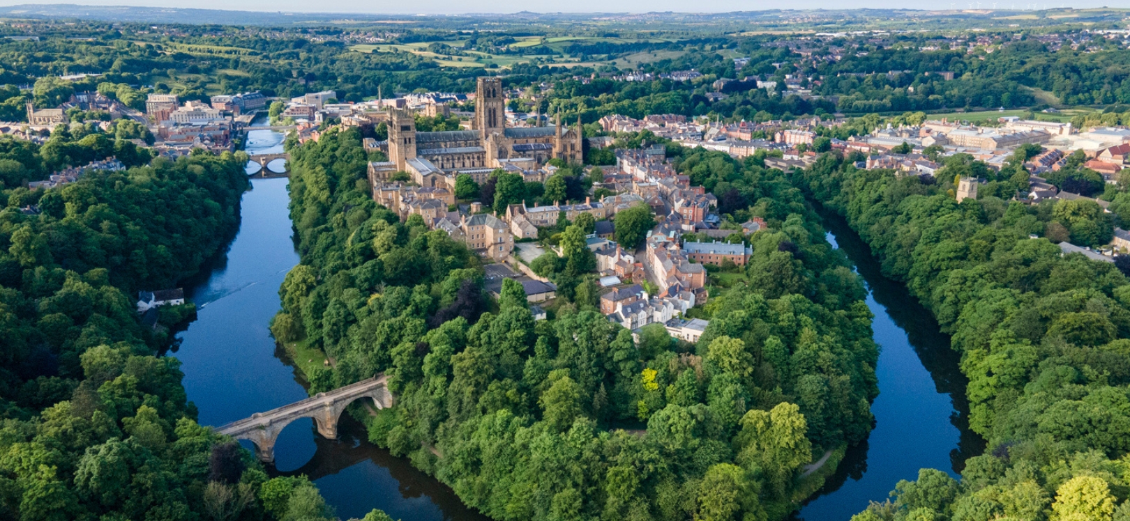 Drone image of Durham Skyline