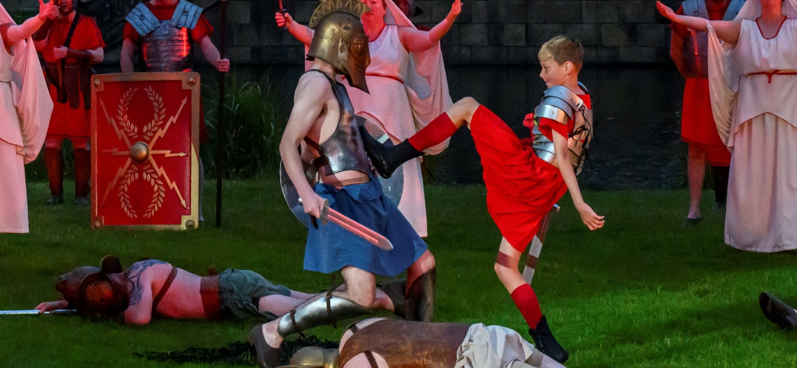 Actors fighting at Kynren