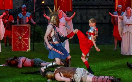 Warriors prepare for battle during Kynren rehearsals in County Durham