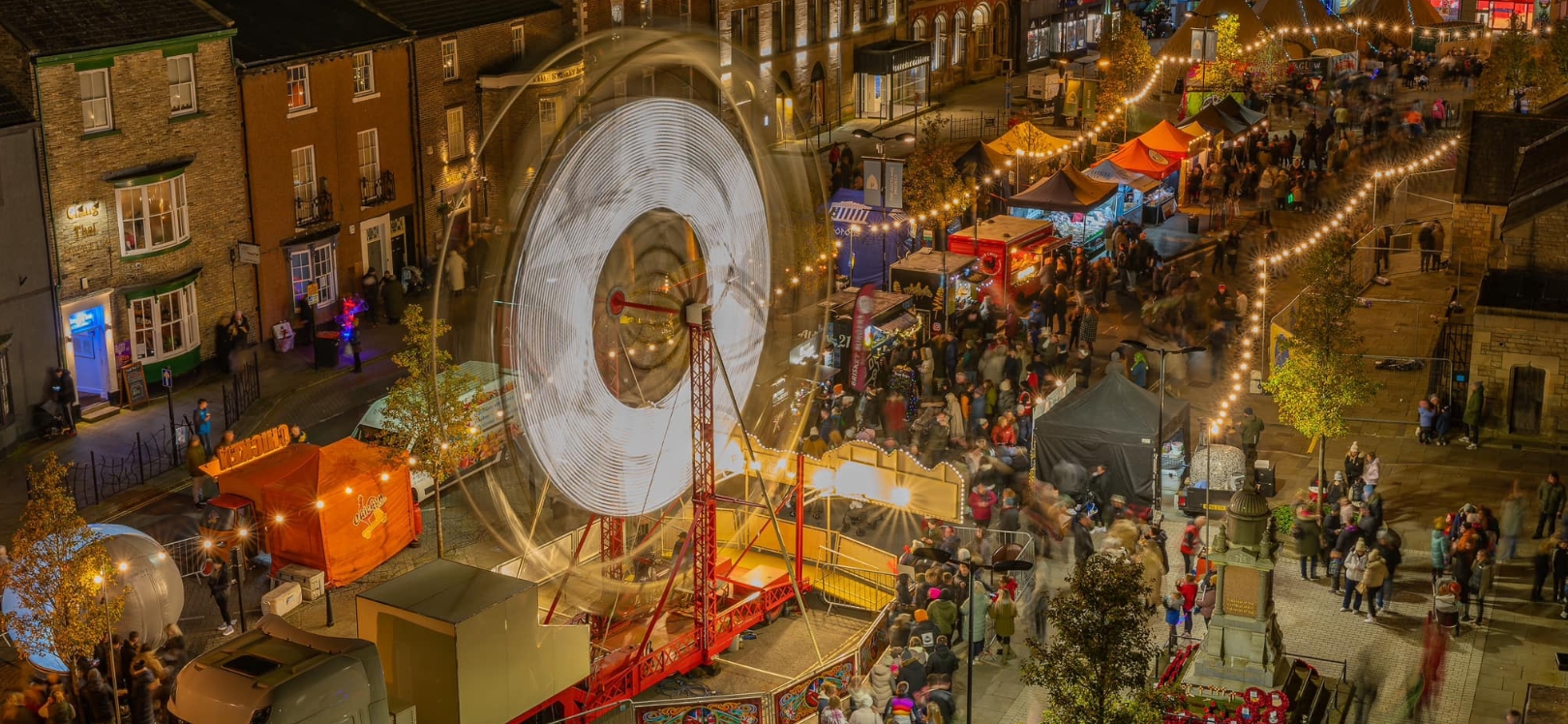 Christmas market scene at Bishop Auckland