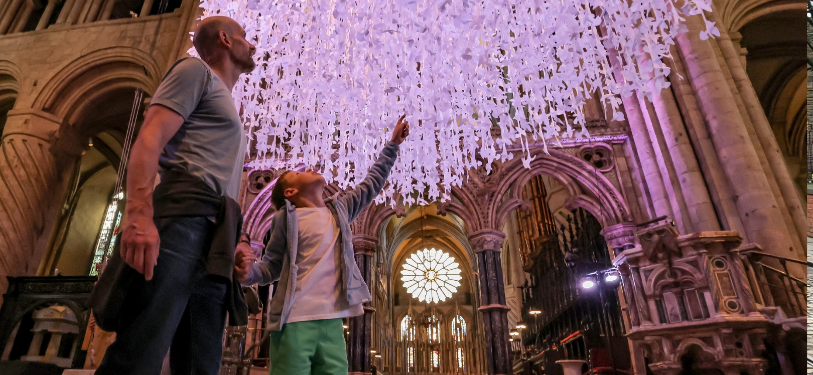 Richard Twomey and his son, Theo were some of the first people to see the artwork.