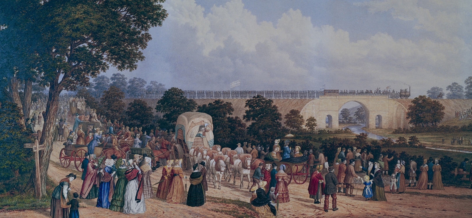 The Opening of the Stockton and Darlington Railway, 1825 by John Dobbin. Image courtesy of Hopetown, Darlington