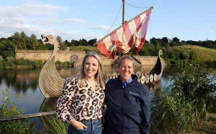 Sara Davies and family enjoy 2,000 years of English history at Kynren