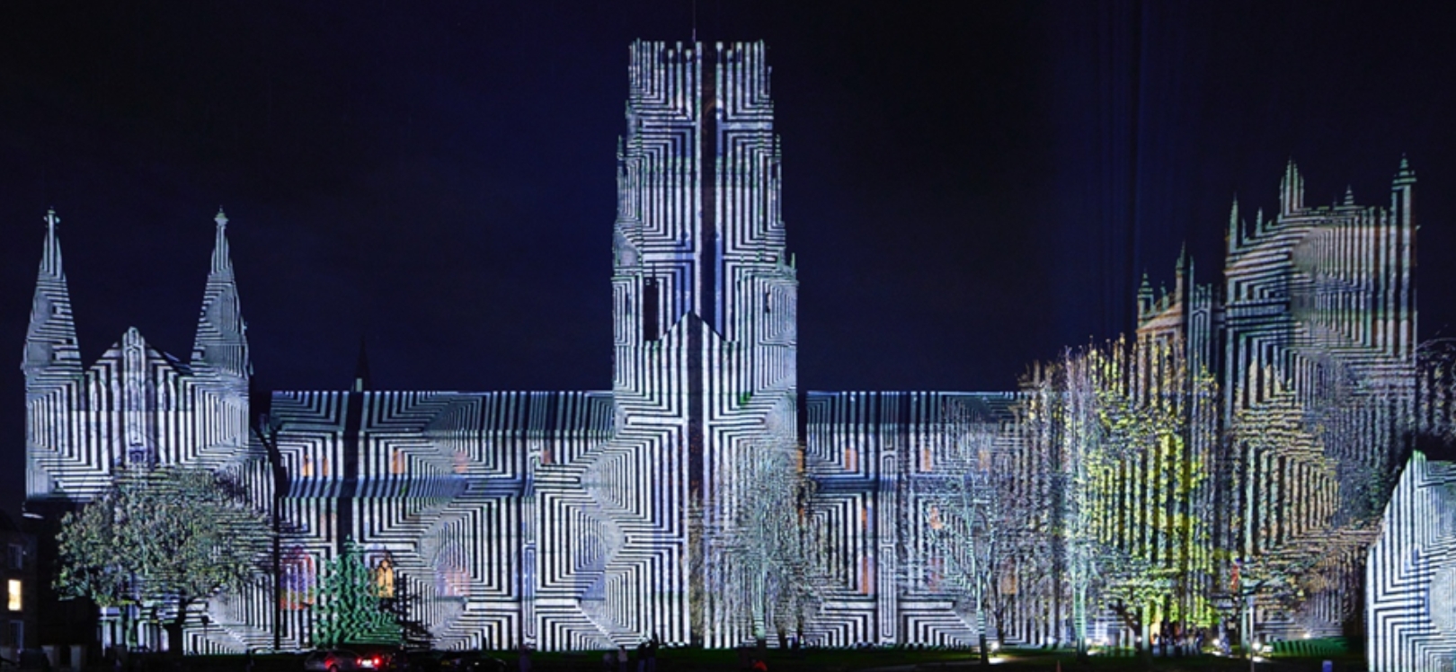 Durham Cathedral lit up for Lumiere