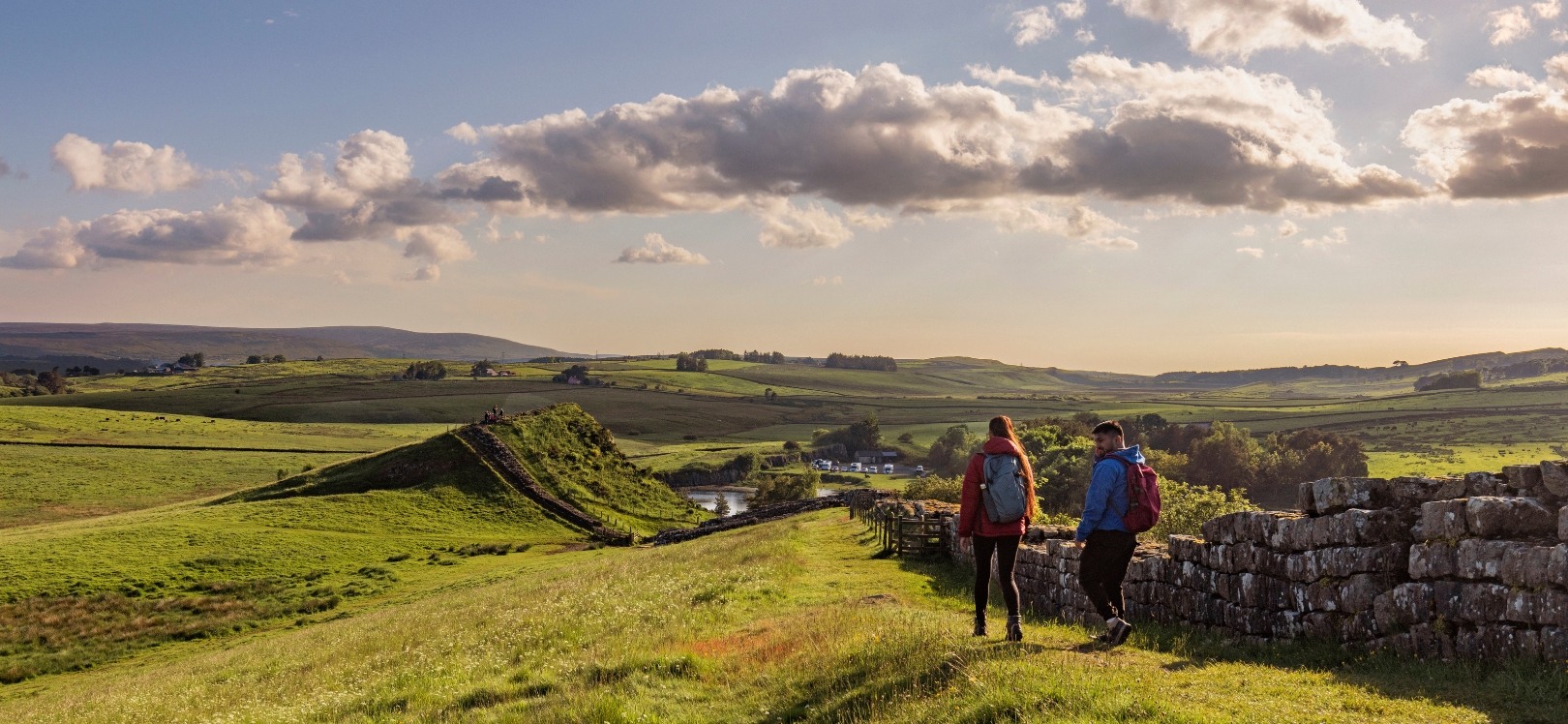 People walking in Northumberland